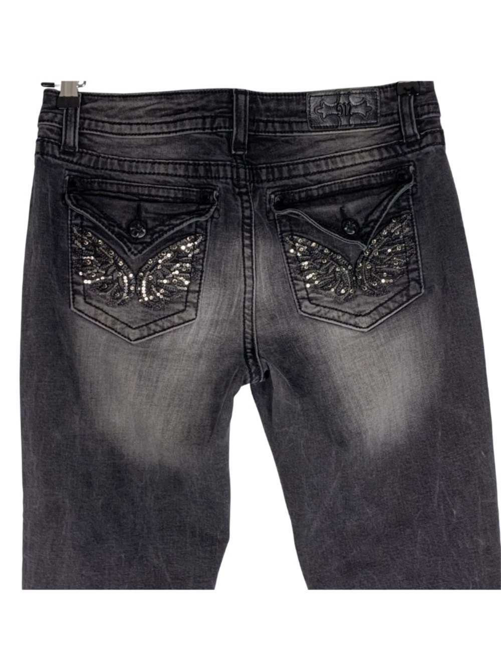 Miss Me Skinny Jeans Washed Black Grey Women's 32 Y2K Indie Sleeze - Picture 4 of 10